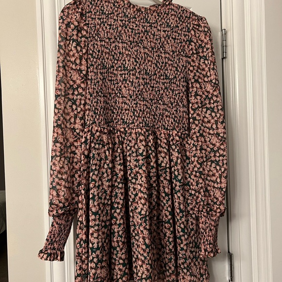 Floral Forever Green and Pink Floral Print Smocked Skater Dress - Picture 9 of 13